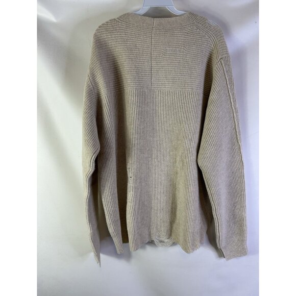 Helmut Lang Wool Cashmere Knit Distressed Sweater Ivory - Picture 8 of 9